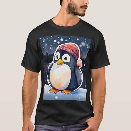 Winterpinguïn T-shirt – Schattige & Gezellig Koud  (Voorkant)