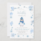 Winterpinguïn Winter onderland Sneeuwvlokken Kaart (Voorkant)