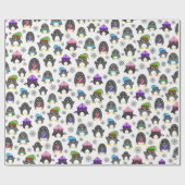 Winterpinguïns Cadeaupapier (Vlak)