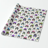Winterpinguïns Cadeaupapier (Uitgerold)