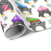 Winterpinguïns Cadeaupapier (Rol Hoek)