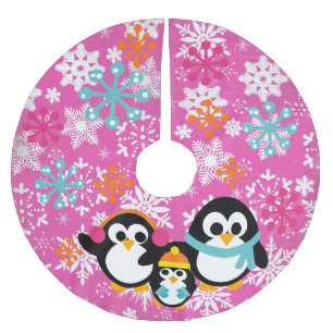 Winterpinguïns Hot Pink Tree Rok Kerstboom Rok