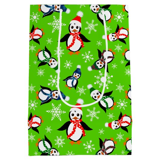 Winterpinguïns in Petten Medium Cadeauzakje (Achterkant)