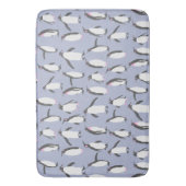 Winterpinguïns naadloos patroon + uw ideeën badmat (Voorkant Verticaal)