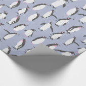 Winterpinguïns naadloos patroon + uw ideeën cadeaupapier (Hoek)