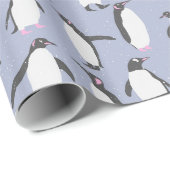 Winterpinguïns naadloos patroon + uw ideeën cadeaupapier (Rol Hoek)