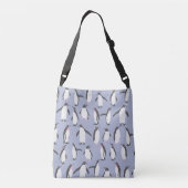 Winterpinguïns naadloos patroon + uw ideeën crossbody tas (Achterkant)