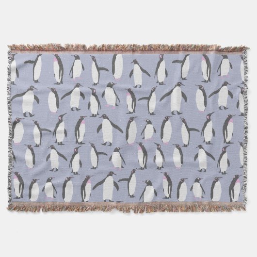 Winterpinguïns naadloos patroon + uw ideeën deken (Voorkant)