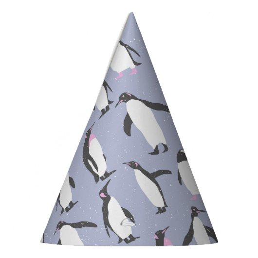 Winterpinguïns naadloos patroon + uw ideeën feesthoedjes (Links)