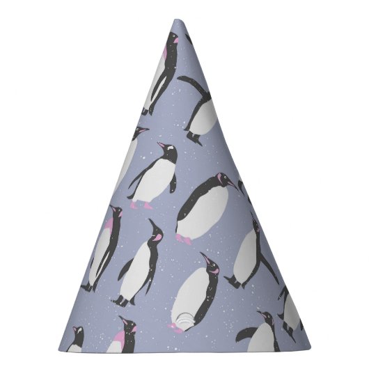 Winterpinguïns naadloos patroon + uw ideeën feesthoedjes (Rechts)