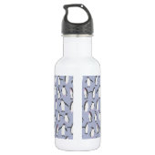 Winterpinguïns naadloos patroon + uw ideeën waterfles  (Achterkant)