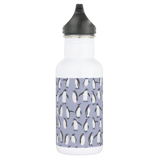 Winterpinguïns naadloos patroon + uw ideeën waterfles  (Rechts)