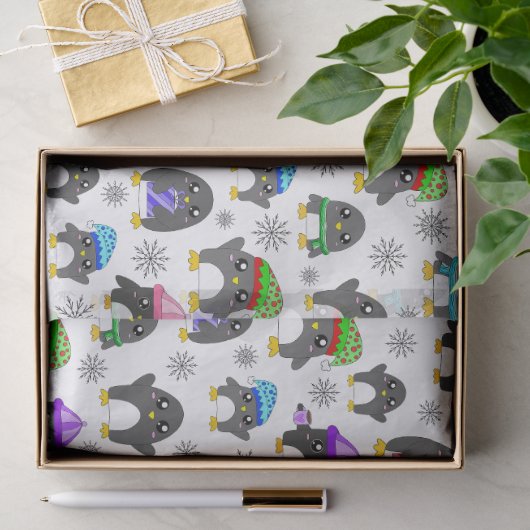 Winterpinguïns Tissuepapier (Geschenk)