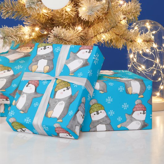 Winterpinguïns Verpakkingspapier Cadeaupapier (Feestdagen)