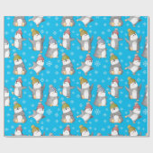 Winterpinguïns Verpakkingspapier Cadeaupapier (Vlak)