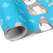 Winterpinguïns Verpakkingspapier Cadeaupapier (Rol Hoek)
