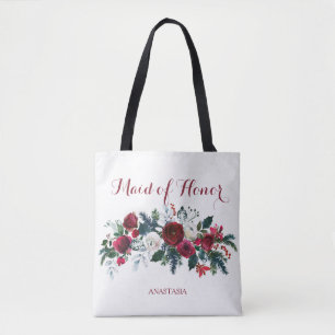 Winterpioenen waterverf boeket maid of honing tote bag