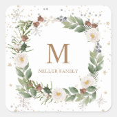 winterplein voor de goudsparren vierkante sticker (Voorkant)