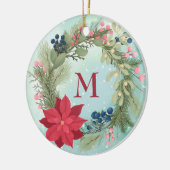 Winterpleistermonogram met baard keramisch ornament (Links)