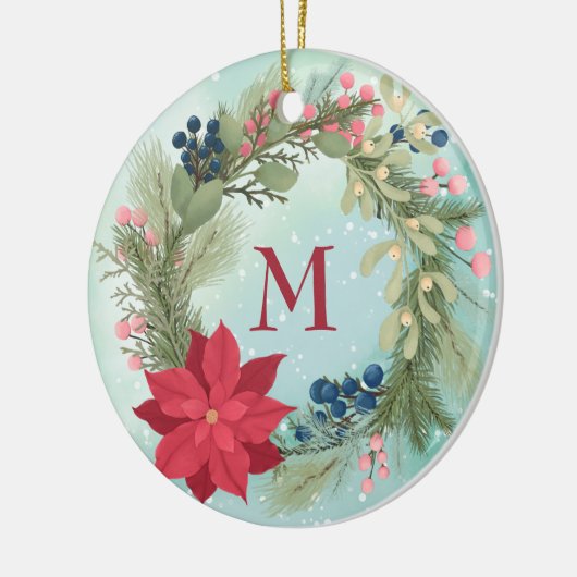 Winterpleistermonogram met baard keramisch ornament (Links)