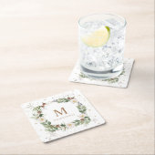 winterpleistermonogram voor goudsparren kartonnen onderzetters (Insitu)