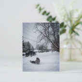 winterplezier briefkaart (Staand voorkant)