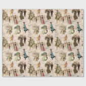 winterplezier sneeuwscènes cadeaupapier (Vlak)