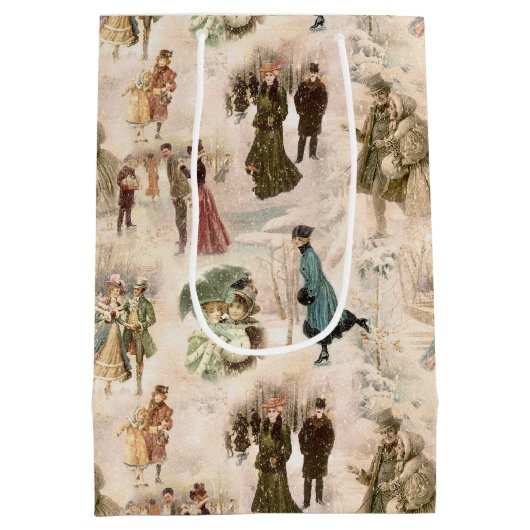  winterplezier sneeuwscènes medium cadeauzakje (Achterkant)