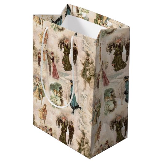  winterplezier sneeuwscènes medium cadeauzakje (Achterkant Gekanteld)