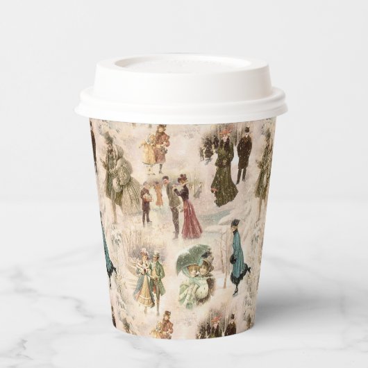  winterplezier sneeuwscènes papieren bekers (Links)