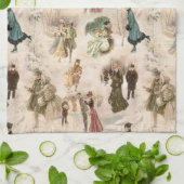 winterplezier sneeuwscènes theedoek (Gevouwen)