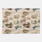 winterplezier sneeuwscènes theedoek (Horizontaal)