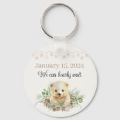 Winterpolair Beer Genderneutraal Baby shower Sleutelhanger (Achterkant)