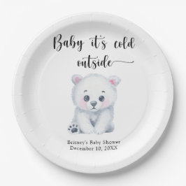 Winterpolar beer - baby het is koud buiten papieren bordje