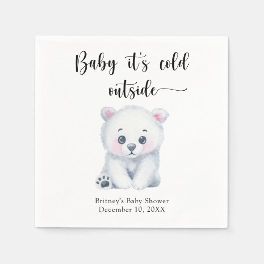 Winterpolar beer - baby het is koud buiten servet (Voorkant)