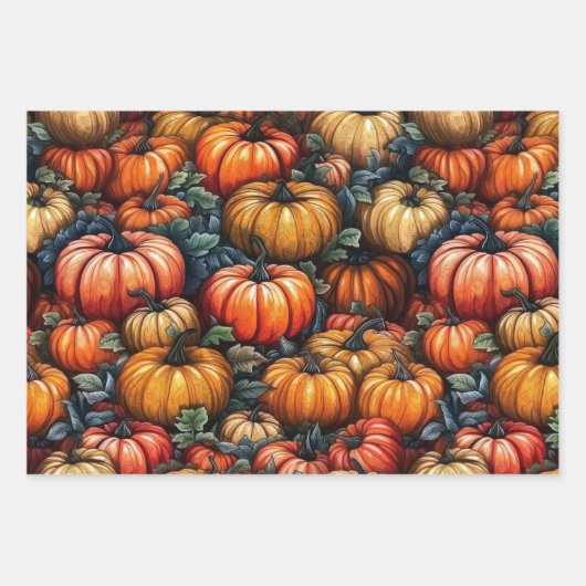 Winterpompoenen Inpakpapier Vel (Voorkant)