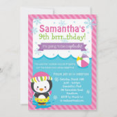 Winterpooluitnodiging / Winterpool Birthday Kaart (Voorkant)