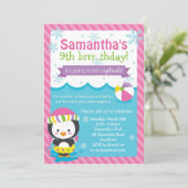 Winterpooluitnodiging / Winterpool Birthday Kaart (Staand voorkant)