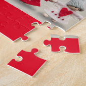 Winterpoppen puzzel met de naam van het kind. (Zijkant)