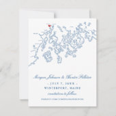 Winterport Maine Kaart Marine Blauw (Voorkant)