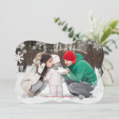 Winterpret Foto Kerstkaart (Staand voorkant)
