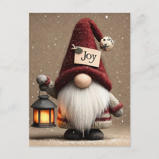WINTERPRET: Lief Kerstmuts Gnoom Briefkaart (Voorkant)