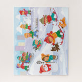 Winterpret met sneeuwpuzzel legpuzzel (Verticaal)