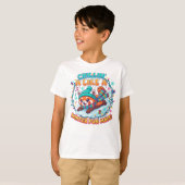 Winterpretmode Rood Panda T-shirt (Voorkant volledig)