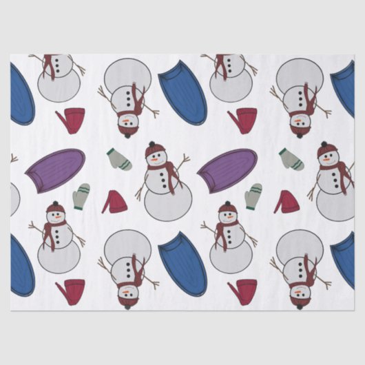Winterpretpakpapier Tissuepapier (Voorkant)