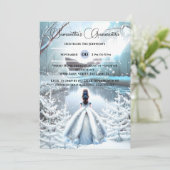 Winterprinses Quinceañera fantasie sneeuwbos Kaart (Staand voorkant)