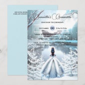 Winterprinses Quinceañera fantasie sneeuwbos Kaart (Voorkant / Achterkant)