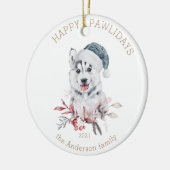 winterpuppy blije feestdagen foto keramisch ornament (Links)