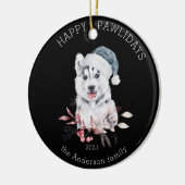 winterpuppy happy pawliday foto keramische oranje keramisch ornament (Links)