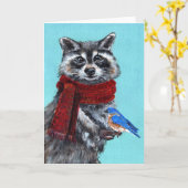 Winterregen met Bluebird Kaart (Gele Bloem)